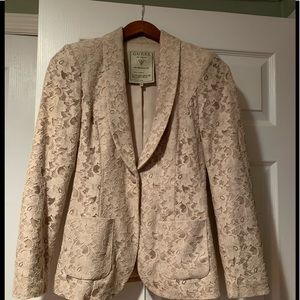 Beige lace blazer